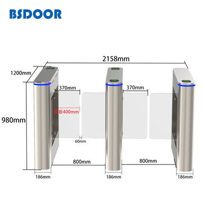 Swing Width 500mm Airport Swing Gates Face Recognition Access Control