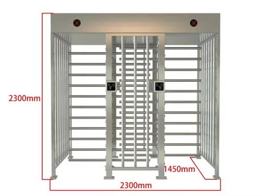 Security Anti Tailing Full Height Turnstile Gate 304 Stainless Steel
