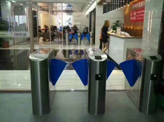 0.6S Opening Speed Flap Barrier Turnstile RFID Face Recognition Access Control System