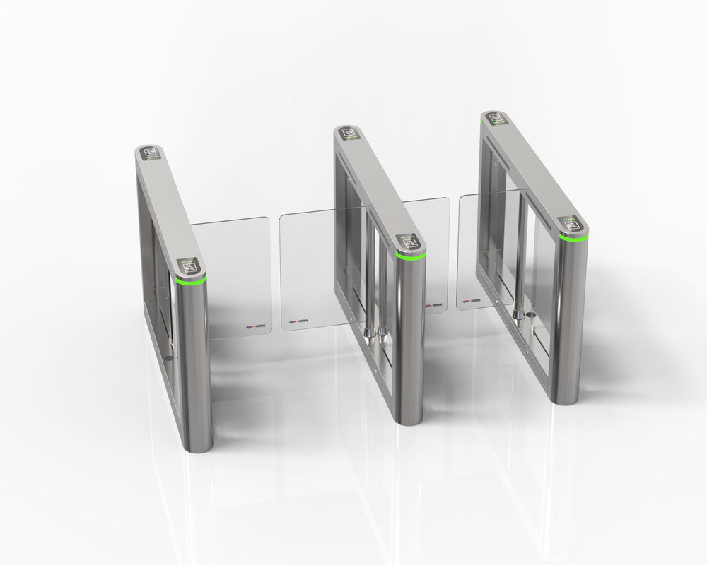Tempered Glass Electronic Swing Barrier Turnstile For Subway