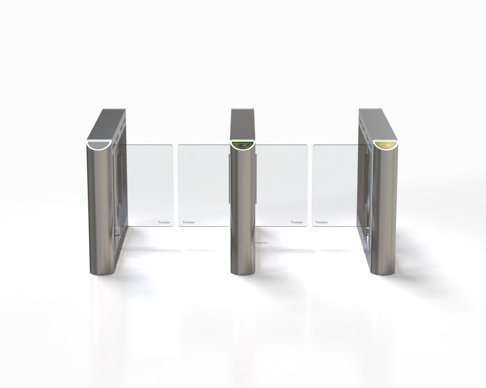 Optical Tempered Glass Speed Gate Turnstile Swing Barrier With Multi Passage Way