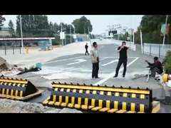 Yellow And Black Sticker Driveway Barricade System with Rust Protection and Two Times Painting