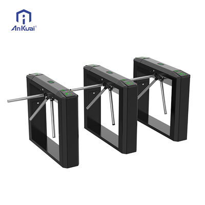 Buy High Security Tripod Turnstile with Face Recognition QR Code Reader and 304 Stainless Steel Construction for Metro and Office Entrance online manufacture
