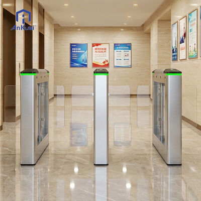 Personnel Access Control Swing Turnstile Gate with Face Recognition for Office Building Lobby Visitor Management