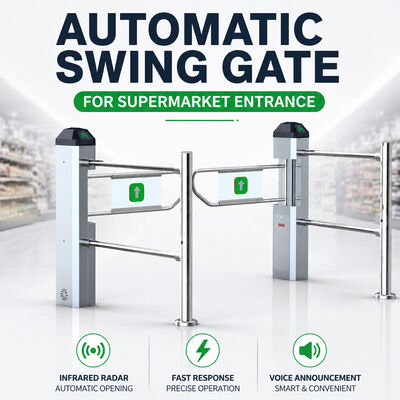 Supermarket Swing Turnstile Automatic Security Gate for Shopping Mall Customer Flow Management