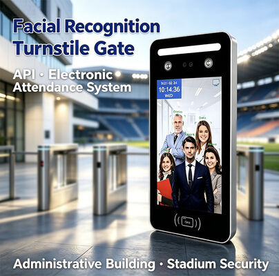 8 Inch Facial Recognition Turnstile Gate with API Electronic Attendance System for Administrative Building and Stadium Security