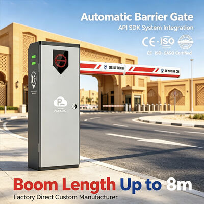 8m Extra Long Arm Boom Barrier Gate Standard RS485 Interface 24V DC Brushless Motor for Saudi Arabia Parking Management