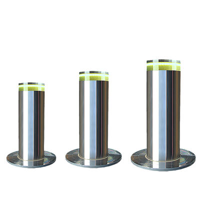Reinforced flange hydraulic retractable security bollards, rapid descending response, deep buried foundation design, suitable for vehicle passage regulation