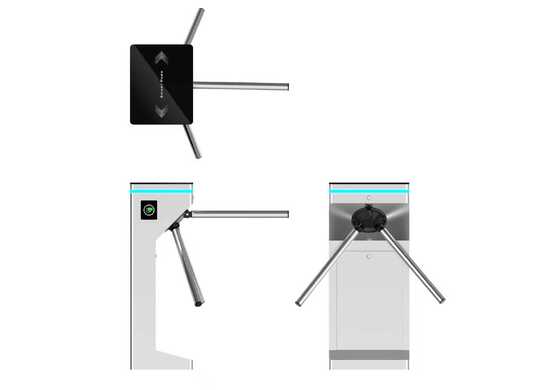 AnKuai 304 Stainless Steel Tripod Turnstile, Semi-Automatic Pedestrian Access Gate, Support RFID & Face Recognition, Anti-Tailgating, For Factory, Office, Scenic Spot
