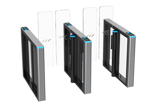 AnKuai Slim Speed Gate Servo Motor Swing Turnstile Gate Biometric Access Control 304 Stainless Steel CE Certified For Commercial Building & Lobby