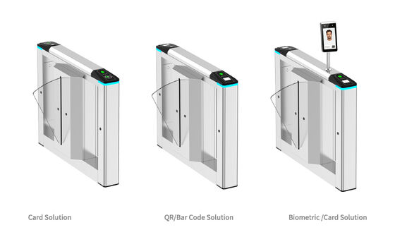 Automatic Flap Barrier Turnstile For Metro Station Airport Shopping Mall And High Traffic Pedestrian Entrance